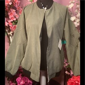 NWT Perch 3XL Microsuede Zip-up Bomber Jacket